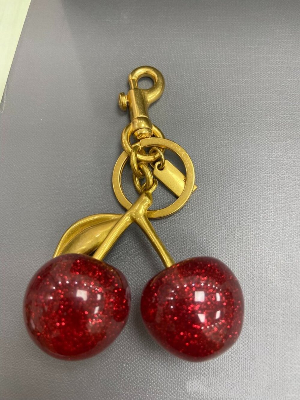 Coach Red Cherry Keychain Bag Charm